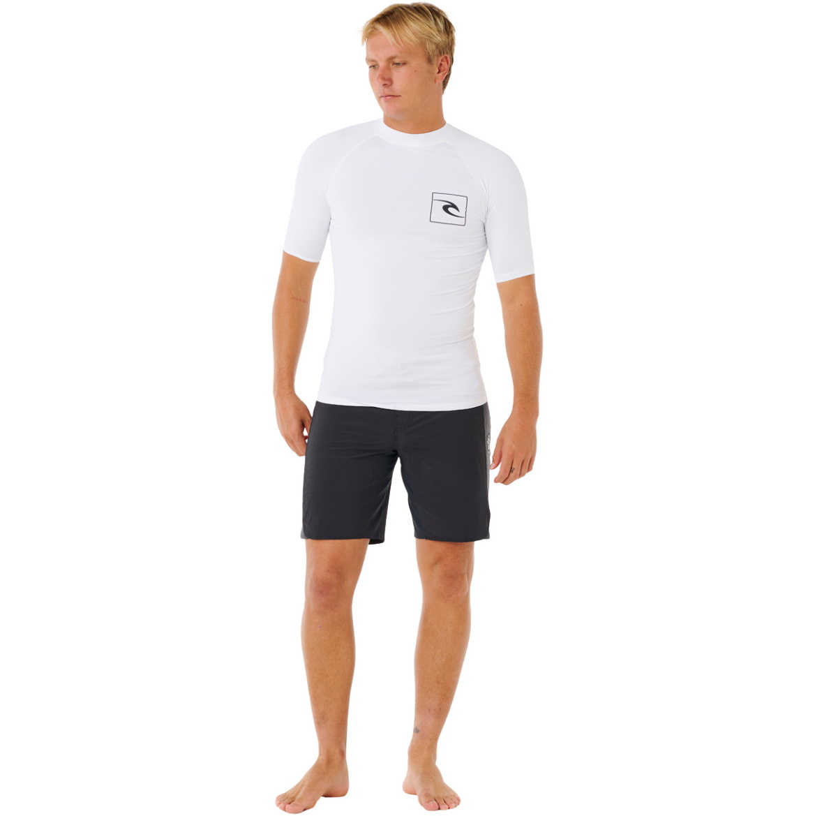 2026 Rip Curl Mens Streamline UPF Short Sleeve Rash Vest 172MRV - White